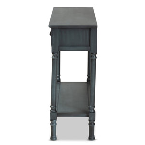Baxton Studio Baxton Studio Garvey Console Table - Dark Blue-Gray Wood, 3 Drawers & Stylish Storage Solutions JY20A373-Grey-Console