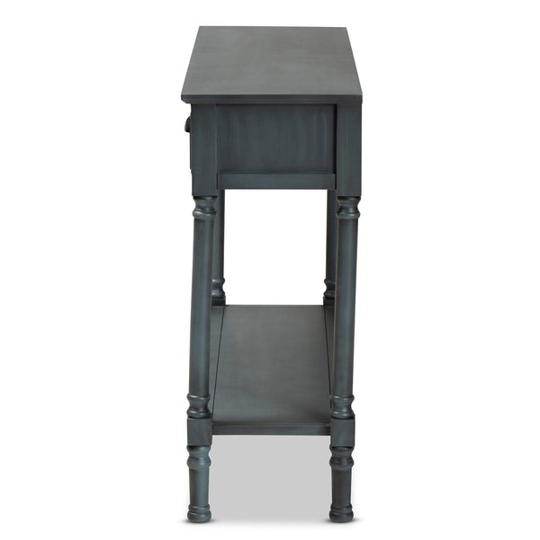 Baxton Studio Baxton Studio Garvey Console Table - Dark Blue-Gray Wood, 3 Drawers & Stylish Storage Solutions JY20A373-Grey-Console