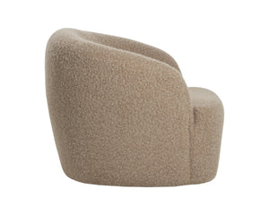 Sunpan Fuwari Swivel Lounge Chair Plush Barrel Silhouette for Living Room Reading Nooks Shearling 113296