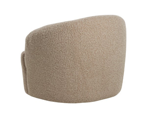 Sunpan Fuwari Swivel Lounge Chair Plush Barrel Silhouette for Living Room Reading Nooks Shearling 113296