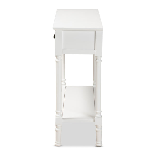 Baxton Studio Baxton Studio Garvey Console Table - Elegant White Wood, 3-Drawer Storage for Entryway & Living Room JY20A373-Antique White-Console
