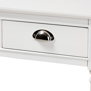 Baxton Studio Baxton Studio Garvey Console Table - Elegant White Wood, 3-Drawer Storage for Entryway & Living Room JY20A373-Antique White-Console