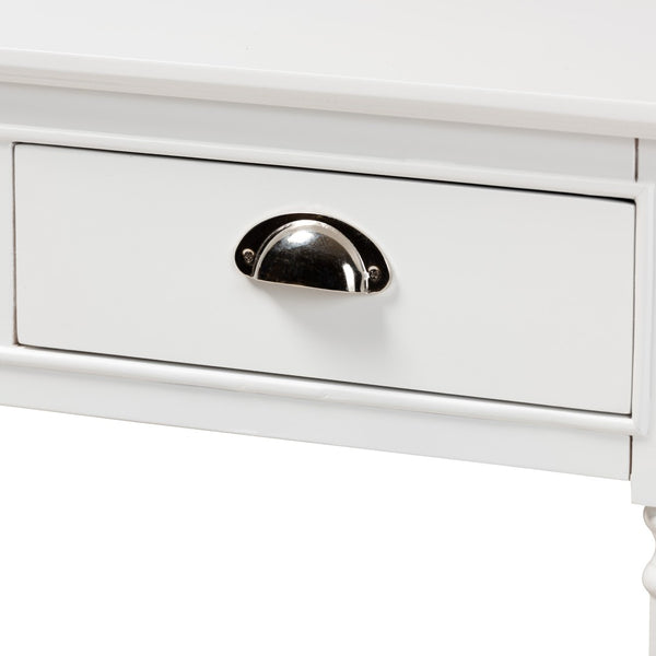Baxton Studio Baxton Studio Garvey Console Table - Elegant White Wood, 3-Drawer Storage for Entryway & Living Room JY20A373-Antique White-Console