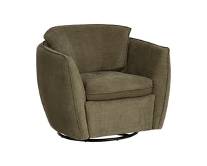 Sunpan Lomond Swivel Glider Lounge Chair Curved Upholstered Seat for Modern Living Rooms 113305