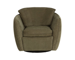 Sunpan Lomond Swivel Glider Lounge Chair Curved Upholstered Seat for Modern Living Rooms 113305