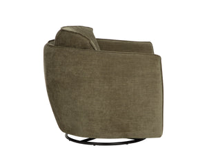 Sunpan Lomond Swivel Glider Lounge Chair Curved Upholstered Seat for Modern Living Rooms 113305