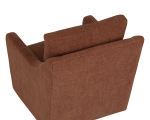 Sunpan Brianna Swivel Lounge Chair Structured Sloped Arms Deep Seat Earthy Upholstered 113361