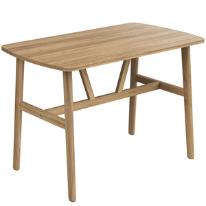 English Elm Dining Rectangular Wood Table for 4-6 with Sturdy Metal Frame, Rounded Corners, Easy Assembly, Durable Modern Dining Room Centerpiece Natural T3623P380091