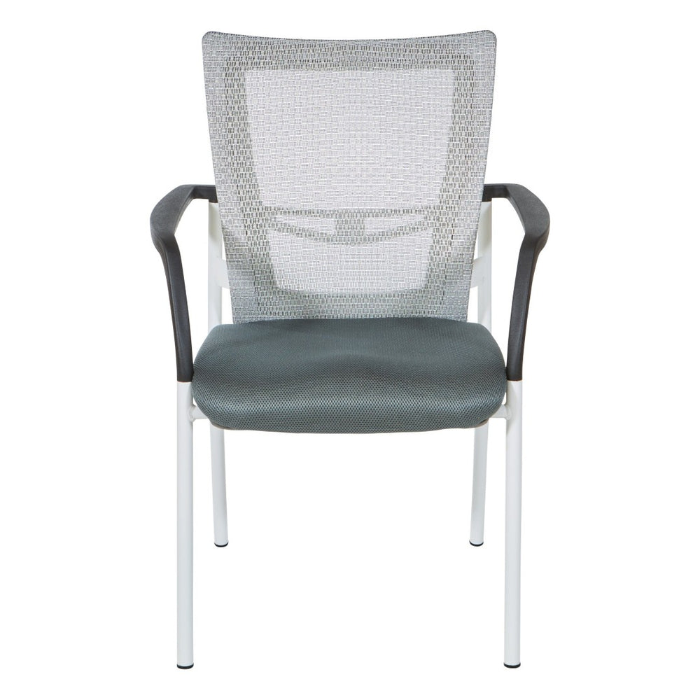 OSP Home Furnishings Progrid® Mesh Back Visitor Chair with Lumbar Support and Padded Seat for Office Grey 8810W-2M