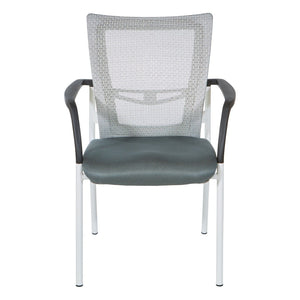 OSP Home Furnishings Progrid® Mesh Back Visitor Chair with Lumbar Support and Padded Seat for Office Grey 8810W-2M