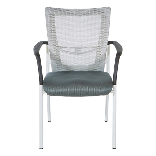 OSP Home Furnishings Progrid® Mesh Back Visitor Chair with Lumbar Support and Padded Seat for Office Grey 8810W-2M