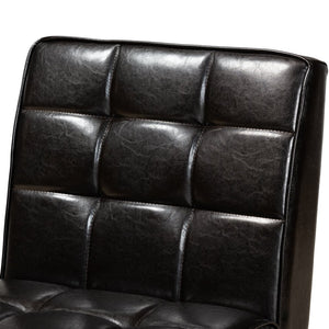 Baxton Studio Baxton Studio Sanford Mid-Century Modern Dining Chair - Dark Brown Faux Leather & Walnut Finish BBT8051.11-Dark Brown/Walnut-CC