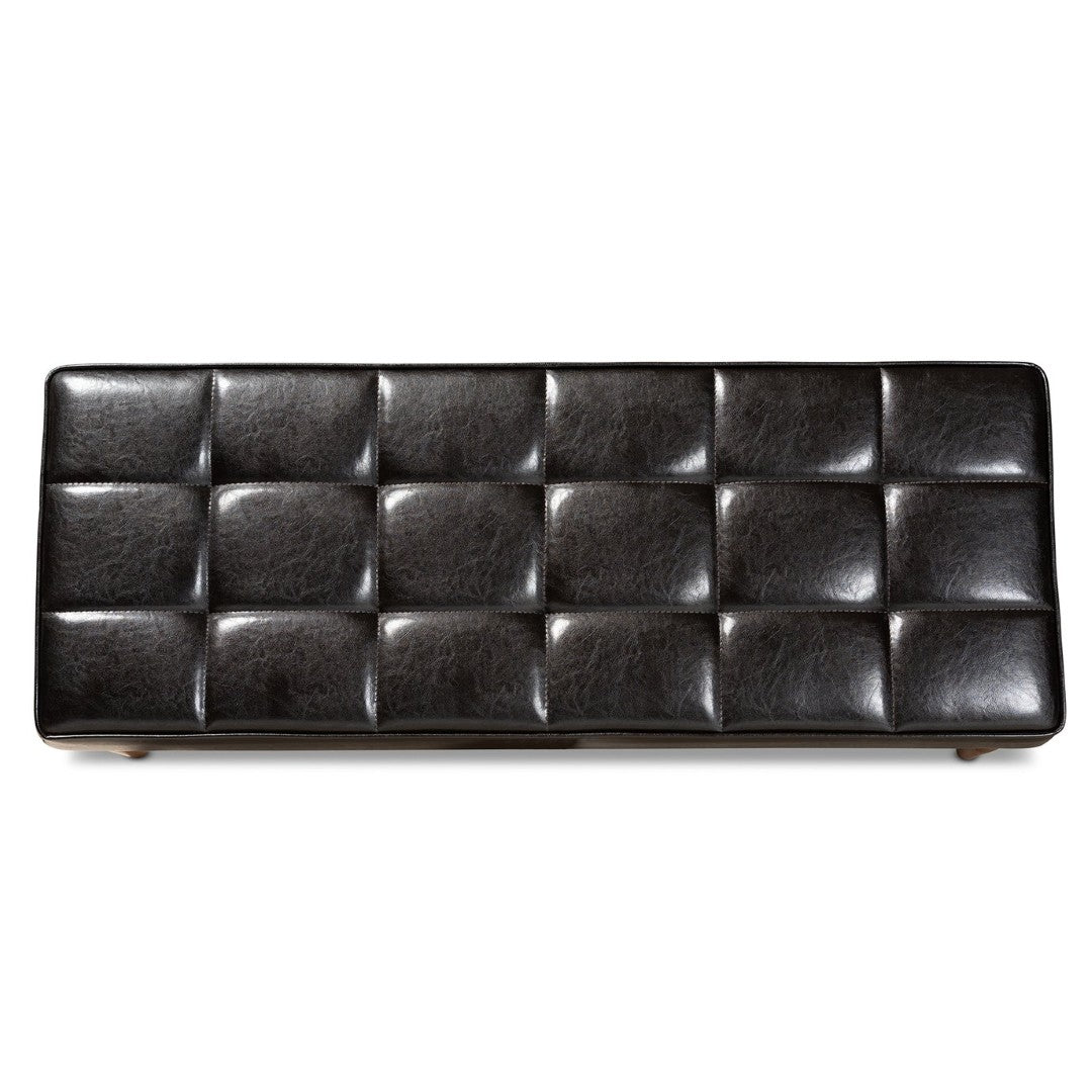 Baxton Studio Sanford Mid-Century Modern Dining Bench - Thumbnail 4