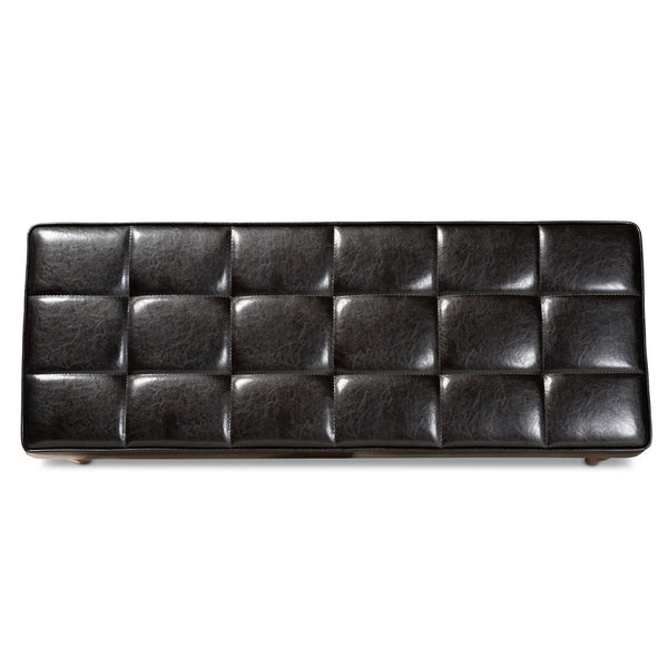 Baxton Studio Baxton Studio Sanford Mid-Century Dining Bench - Dark Brown Faux Leather & Walnut Frame Comfort BBT8051.11-Dark Brown/Walnut-Bench