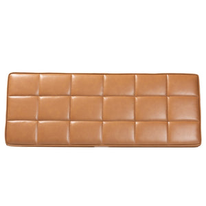 Baxton Studio Baxton Studio Sanford Mid-Century Modern Tan Faux Leather Dining Bench with Walnut Frame & Comfort BBT8051.11-Tan/Walnut-Bench