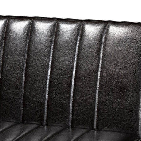 Baxton Studio Baxton Studio Mid-Century Modern 2-Piece Dining Nook Banquette Set in Dark Brown Faux Leather & Walnut BBT8051.12-Dark Brown/Walnut-2PC SF Bench