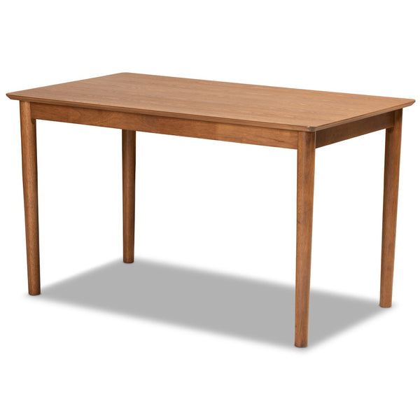 Baxton Studio Baxton Studio Mid-Century Modern Tan Faux Leather Dining Nook Set with Walnut Brown Wood Finish Daymond 5-Piece BBT8051.12-Tan/Walnut-5PC Dining Nook Set