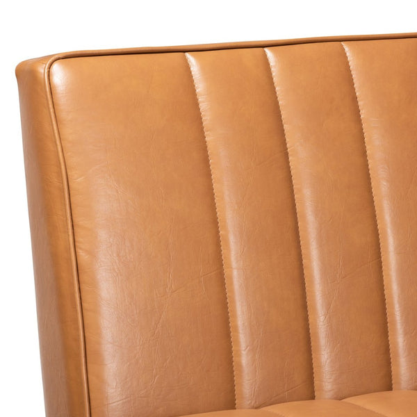 Baxton Studio Baxton Studio Mid-Century Modern Tan Faux Leather Dining Nook Set with Walnut Brown Wood Finish Daymond 5-Piece BBT8051.12-Tan/Walnut-5PC Dining Nook Set
