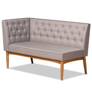 Baxton Studio Baxton Studio Riordan Mid-Century 2-Piece Dining Nook Set with Grey Upholstery & Walnut Finish BBT8051.13-Grey/Walnut-2PC SF Bench