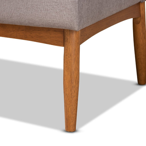 Baxton Studio Baxton Studio Riordan Mid-Century Modern Dining Nook Set in Grey Fabric and Walnut Finish Design 4-Piece BBT8051.13-Grey/Walnut-4PC Dining Nook Set