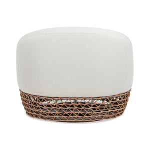 English Elm Jennifer Taylor Home - Willow Luxurious 35.5" Deep Seating Patio Armchair with Golden Brown Wicker Frame and Wheat Beige Olefin Upholstery B2719P305699