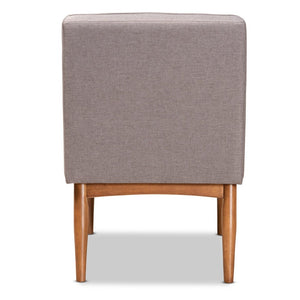 Baxton Studio Baxton Stylish Mid-Century Modern Grey Fabric Dining Chair with Walnut Finish, Perfect for Any Space BBT8051.13-Grey/Walnut-CC