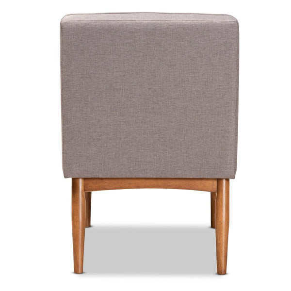 Baxton Studio Baxton Stylish Mid-Century Modern Grey Fabric Dining Chair with Walnut Finish, Perfect for Any Space BBT8051.13-Grey/Walnut-CC