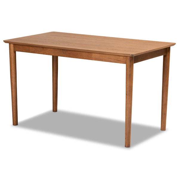 Baxton Studio Baxton Riordan 3-Piece Mid-Century Modern Dining Nook Set with Tan Faux Leather & Walnut Finish BBT8051.13-Tan/Walnut-3PC Dining Nook Set