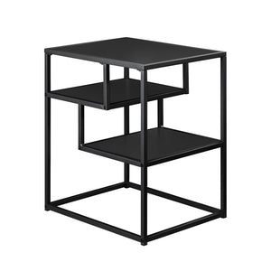 16" Contemporary Metal and Wood Side Table Solid Black MYO16STSB Walker Edison