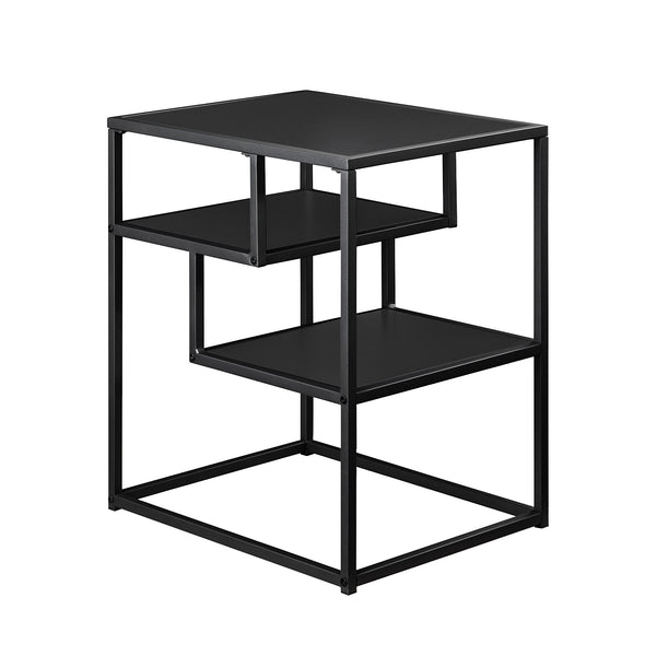 16" Contemporary Metal and Wood Side Table Solid Black MYO16STSB Walker Edison