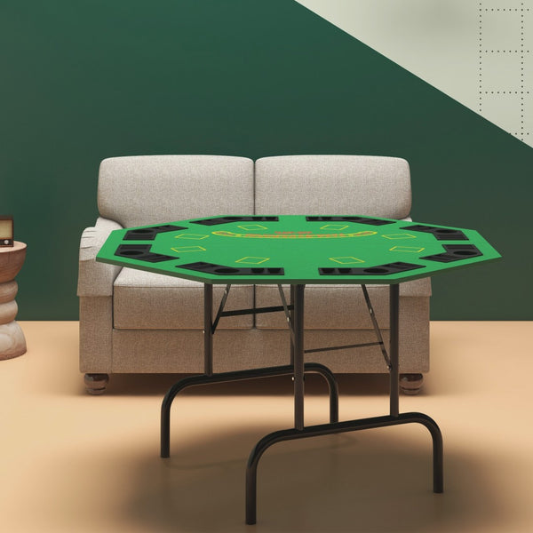 English Elm Soozier Foldable 47" Octagon Poker Table For 8 Players - Casino-Style Game Night With Cup Holders & Chip Trays W2225P217198-GIGA
