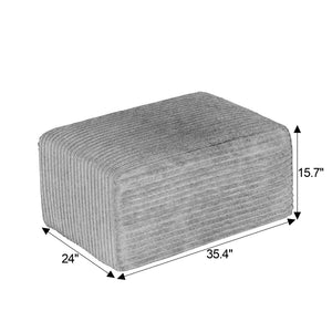 English Elm L-shaped Corduroy Cloud Sectional with Ottoman for Modern Living Room Comfort Black W2339P411750