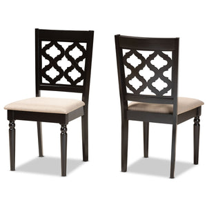 Baxton Studio Baxton Ramiro Modern Dining Chair Set - 2-Piece Upholstered Comfort with Stylish Cut-Out Back Design RH336C-Sand/Dark Brown-DC-2PK