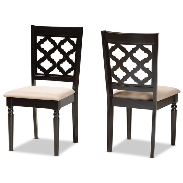 Baxton Studio Baxton Ramiro Modern Dining Chair Set - 2-Piece Upholstered Comfort with Stylish Cut-Out Back Design RH336C-Sand/Dark Brown-DC-2PK