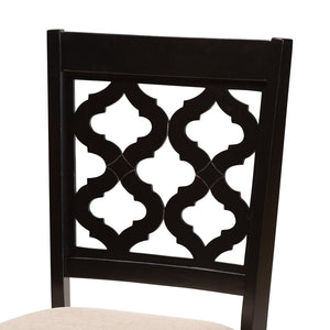 Baxton Studio Baxton Studio Ramiro Modern 7-Piece Dining Set with Sand Upholstered Chairs & Dark Brown Table Finish RH336C-Sand/Dark Brown-7PC Dining Set