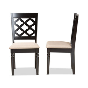 Baxton Studio Baxton Ramiro Modern Dining Chair Set - 2-Piece Upholstered Comfort with Stylish Cut-Out Back Design RH336C-Sand/Dark Brown-DC-2PK
