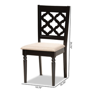 Baxton Studio Baxton Ramiro Modern Dining Chair Set - 2-Piece Upholstered Comfort with Stylish Cut-Out Back Design RH336C-Sand/Dark Brown-DC-2PK