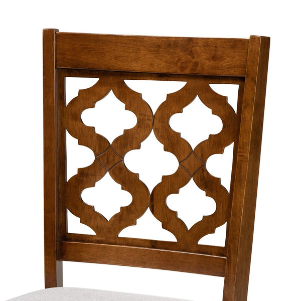 Baxton Studio Baxton Studio Ramiro 2-Piece Dining Chair Set - Modern Grey Upholstery with Walnut Wood Finish RH336C-Grey/Walnut-DC-2PK