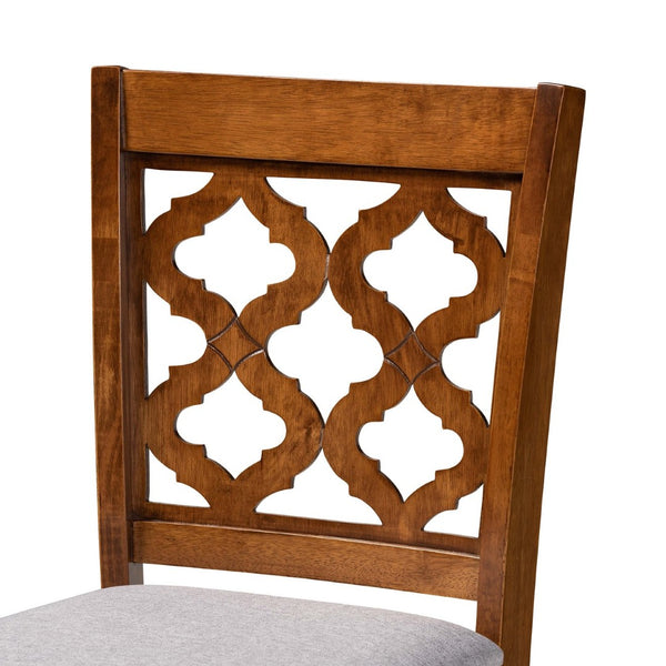 Baxton Studio Baxton Studio Ramiro 2-Piece Counter Stool Set in Grey Fabric & Walnut Finish - Stylish Comfort! RH336P-Grey/Walnut-PC