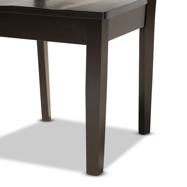 Baxton Studio Baxton Studio 7-Piece Modern Dining Set with Geometric Chairs for Elegant Dining Experiences Zamira Dark Zamira-Dark Brown-7PC Dining Set