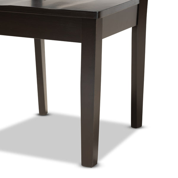 Baxton Studio Baxton Karla Modern 5-Piece Dining Set: Stylish Dark Brown Wood Table & Sculptural Chairs for Cozy Spaces Karla-Dark Brown-5PC Dining Set