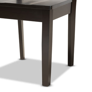 Baxton Studio Baxton Studio 7-Piece Modern Dining Set with Geometric Chairs for Elegant Dining Experiences Zamira Dark 5-Piece Zamira-Dark Brown-5PC Dining Set