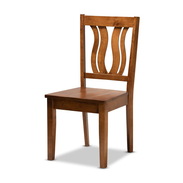 Baxton Studio Baxton Karla 5-Piece Modern Walnut Dining Set with Geometric Chairs for Stylish Gatherings Karla-Walnut-5PC Dining Set