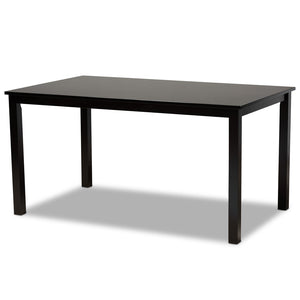 Baxton Studio Baxton Studio Luisa 7-Piece Modern Dining Set with Geometric Chairs & Rich Dark Brown Finish Luisa-Dark Brown-7PC Dining Set