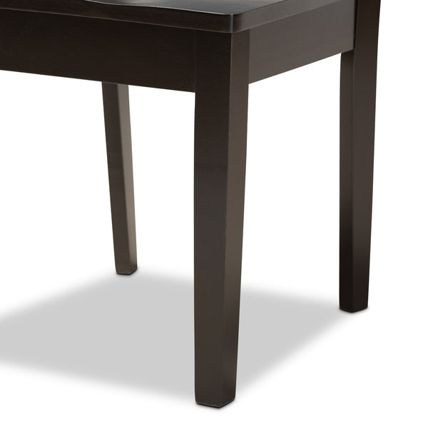 Baxton Studio Baxton Studio Luisa 7-Piece Modern Dining Set with Geometric Chairs & Rich Dark Brown Finish Luisa-Dark Brown-7PC Dining Set