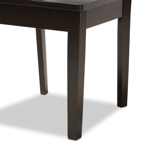 Baxton Studio Baxton Studio Wanda 5-Piece Dining Set - Modern Dark Brown Wood Table & Chairs for Small Spaces Wanda-Dark Brown-5PC Dining Set