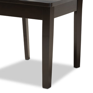 Baxton Studio Baxton Studio Luisa 5-Piece Dining Set – Modern Dark Brown Wood Table & Chairs for Stylish Dining Luisa-Dark Brown-5PC Dining Set