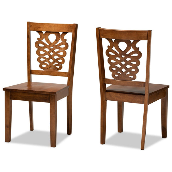 Baxton Studio Baxton Studio Gervais Modern Walnut Brown Dining Chairs Set - Stylish Comfort & Unique Design! RH339C-Walnut Wood Scoop Seat-DC-2PK