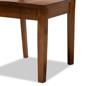 Baxton Studio Baxton Studio Liese 5-Piece Dining Set - Modern Walnut Brown Wood Table & Chairs for Cozy Spaces Liese-Walnut-5PC Dining Set
