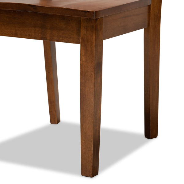 Baxton Studio Baxton Studio Liese 5-Piece Dining Set - Modern Walnut Brown Wood Table & Chairs for Cozy Spaces Liese-Walnut-5PC Dining Set